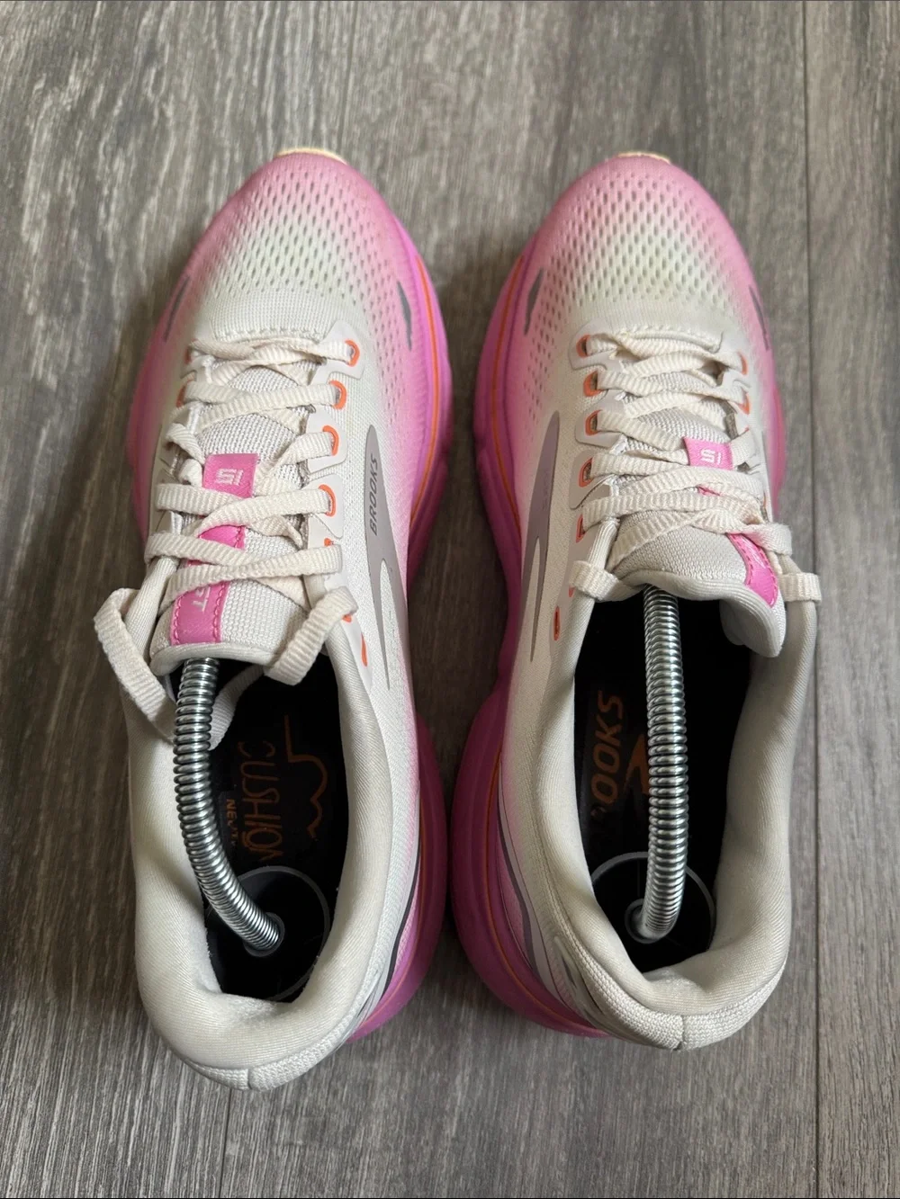 Brooks Ghost 15 Women’s Pink Ombre Running Sneakers